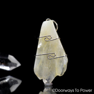 Sauralite Twin Azeztulite Crystal Pendant Azozeo Activated