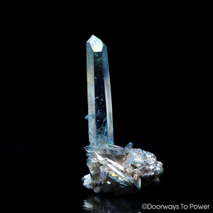 Aqua Aura Quartz Double Terminated Channeling Crystal Specimen