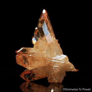 Tangerine Aura Imperial Gold Pleiadian Starbrary Time Link Record Keeper Twin Crystal Cluster