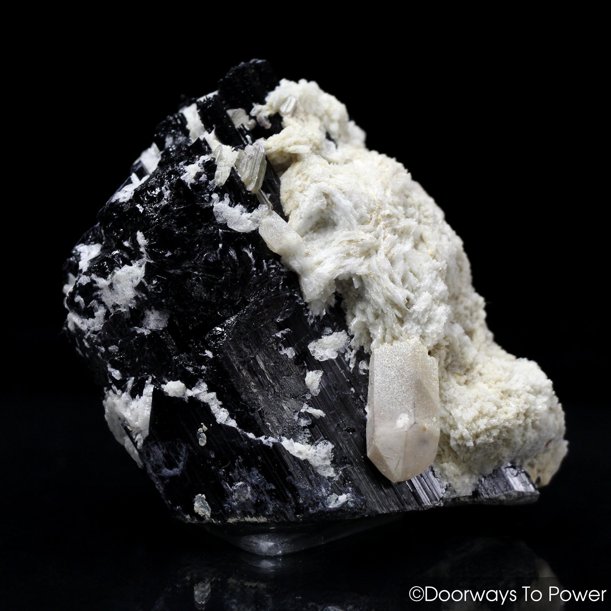 Black Tourmaline Smoky Quartz Crystal Specimen