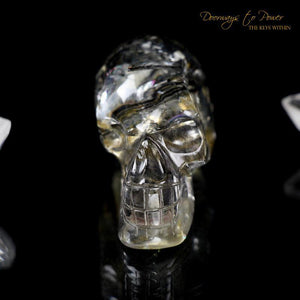 Black Tourmalinated Akhenaten Elongated Crystal Skull 'Ancient Code'