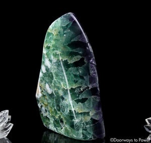 Green Purple Fluorite Crystal Altar Stone XL