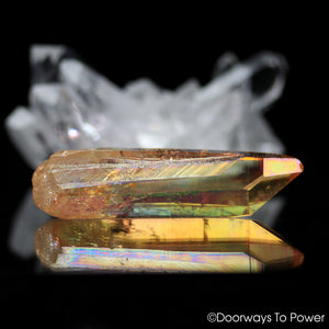 Colombian Lemurian Seed Tangerine Aura Quartz Imperial Gold Crystal