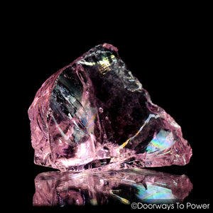 HGW Pink Monatomic Andara Crystal w/ Rainbows 'Heart of God Within'