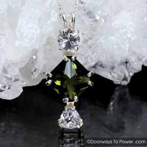 Danburite Moldavite Magician Stone Phenacite Pendant