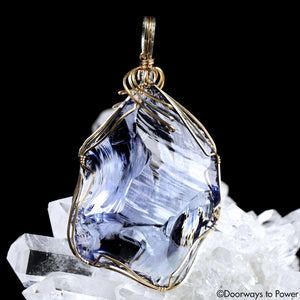 Sovereign Amethyst Andara Crystal Pendant 14k & .925 SS Combo