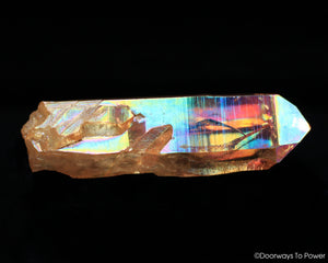 Imperial Gold Aura Lemurian Quartz Crystal Time Link