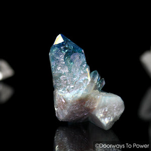 Aqua Aura Quartz Crystal Cluster Tantra Twin "Soulmates' & Master Record Keeper
