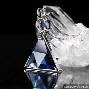 Tibetan Blue Obsidian & Kyanite Star of David Pendant