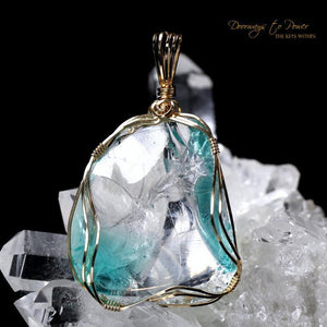 Cyan Angeles Cosmic Ice Bi Color Andara Pendant 14k