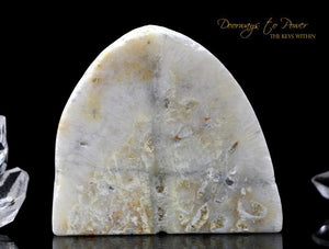 Honey & Cream Azeztulite Crystal Altar Stone Azozeo Activated