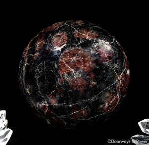 Red Ruby Black Tourmaline Crystal Sphere