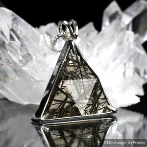 John of God Tourmalinated Quartz Star of David Crystal Pendant