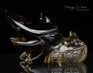 Citrine Dragon Crystal Carving