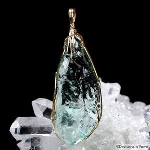 Ethereal Mint Andara Crystal Pendant 14k 'Sacred Resonance'