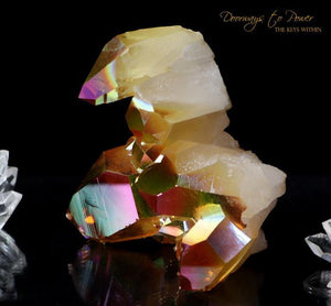 Golden Aura Arkansas Quartz Record Keeper Cluster