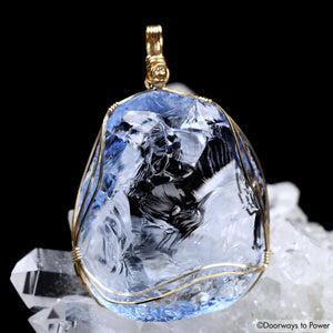 Lady Nellie Blue Andara Crystal Pendant 14k 'First & Final Synthesis'