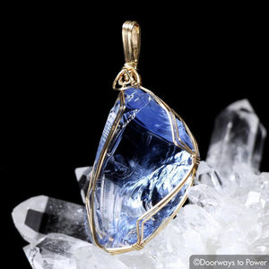 Lady Nellie Blue Andara Crystal Pendant 14k 'First & Final Synthesis'