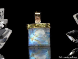 Rainbow Moonstone Pendant 14k Gold 'Mastery Series'