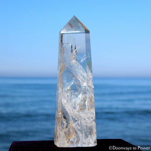 Exquisite Clear Quartz Manifest Spirit Isis Crystal Point w/ Rainbows