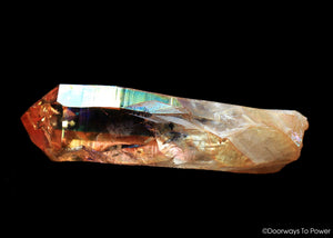 Imperial Gold Aura Lemurian Quartz Crystal Time Link