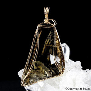 Celestial Gold Monatomic Andara Crystal Pendant 14k 'Grand Shift'