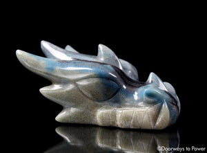 Dumortierite Hand Carved Crystal Dragon 'To Awaken'