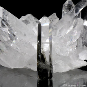 Brookite in Natural Quartz Crystal Point