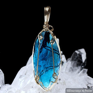 Electric Blue Atlantean Andara Pendant 14k 'Emissaries of the Light'