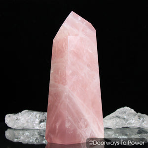 John of God Rose Quartz Master Dow Casa Crystal w/ Rainbows