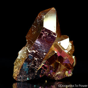 Golden Aura Pleiadian Starbrary Record Keeper Twin Quartz Isis Crystal Time Link