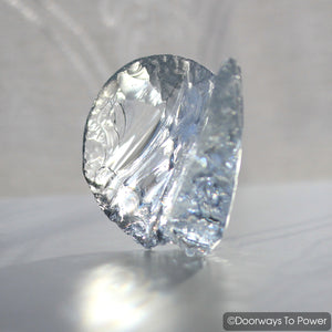 Lady Nellie Blue Monatomic Andara Crystal Glass Heart Rare