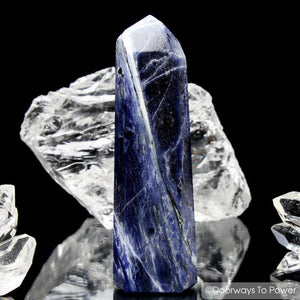 John of God Sodalite Casa Channeling Quartz Crystal Point