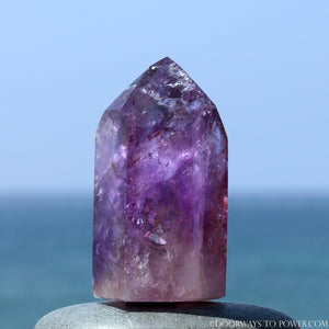 Indigo Amethyst John of God Quartz Channeling Crystal Point