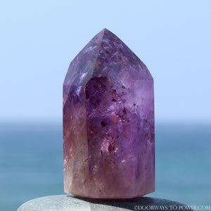 Indigo Amethyst John of God Quartz Channeling Crystal Point