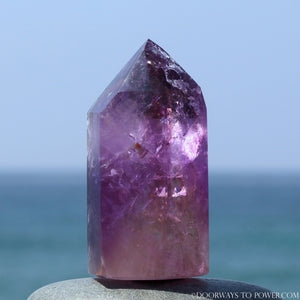 Indigo Amethyst John of God Quartz Channeling Crystal Point