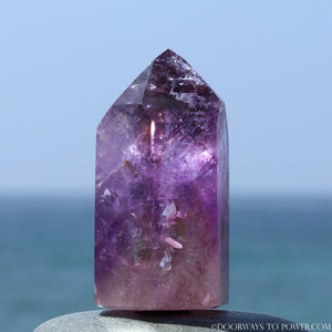 Indigo Amethyst John of God Quartz Channeling Crystal Point