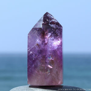 Indigo Amethyst John of God Quartz Channeling Crystal Point
