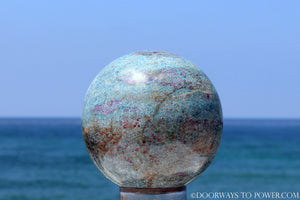 Spectacular Rare 3.7" RUBY KYANITE EMERALD sphere - Collectors Quality