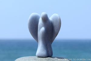 Beautiful 2.94" ANGELITE ANGEL Hand Carved Peru