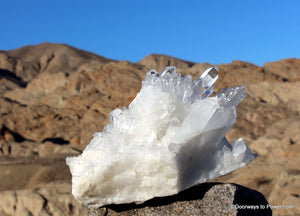 4.9" John of God Quartz Cluster Twin Record Keeper Crystal 1.8 lbs