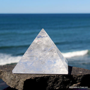 3.5" John of God Quartz Pyramid Devic Temple Healing Crystal