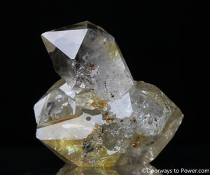 Rare 2.43" Golden Citrine Herkimer Diamond Record Keeper Tantric Twin Crystal