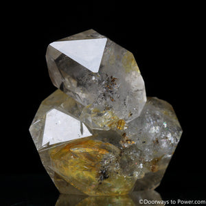 Rare 2.43" Golden Citrine Herkimer Diamond Record Keeper Tantric Twin Crystal