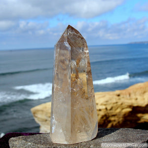 Beautiful 5.5" John of God Citrine Casa Master Crystal with Dow, Devic Temple & More