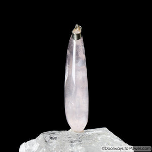 John of God Blessed Rose Quartz Crystal Drop Pendant