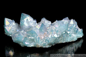 Aqua Aura Crystal Cluster w/ Master Record Keeper & Twin