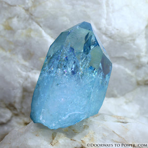 Aqua Aura Lemurian Crystal w/ Devic Temple and Starbrary