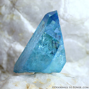 Aqua Aura Lemurian Crystal w/ Devic Temple and Starbrary
