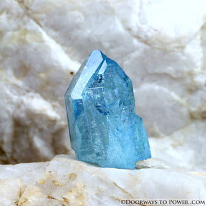 Aqua Aura Quartz Record Keeper Twin Time Link Crystal